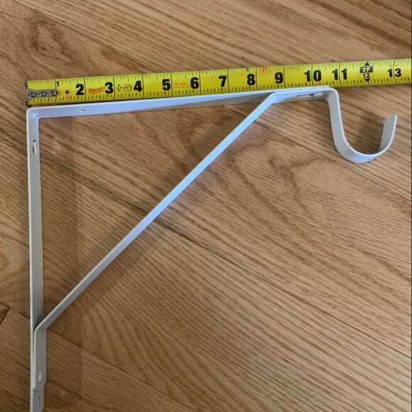3x Heavy-Duty Shelf and Rod Support Bracket - Metal - White - 11-in L x 10-in - Picture 6 of 7